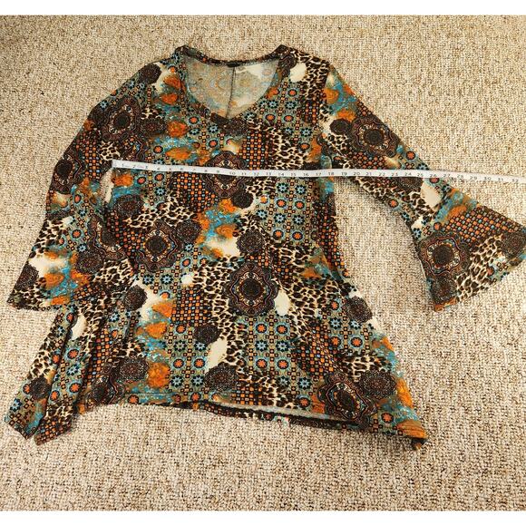 ๐ WinWin Flare Hem Boho Tunic Top โ Size L/XL - Picture 3 of 6